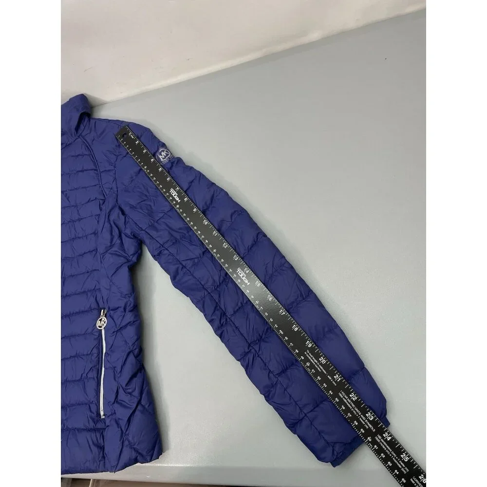 Michael Kors Down Puffer Jacket‎ Packable Lightweight Blue Womens S